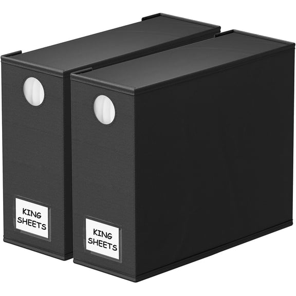 4 Pack Bed Sheet Organizers and Storage, Foldable Organizer for Linen Closet, Sheets Set Folder Keeper with Window Organizing Bedding Container