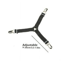 4-Pack Bed Sheet Straps – Adjustable Elastic Bands with Metal Clips for Fitted Sheets & Mattress Pads