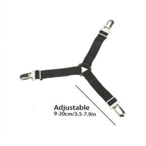 4 Pc Sheet Grippers Bed Elastic Straps Fasteners Clasp Suspender Clips ...