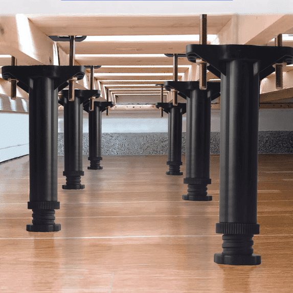 4-pack adjustable replacement bed frame support legs, with connectin plates/scales/bed frame legs, suitable for oversized bed slats and large bed slats (7.48 in - 13 in)