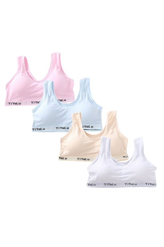 4 Pack Big Girls Bra Comfort Flex Flex Fit Seamless Cami Bralettes Preteen Girl Clothes Teen Girl Bras Padded Bras for Girls 10-16