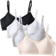 thumbnail image 1 of 4 Pack Big Girls Bra Comfort Flex Seamless Adjustable Wireless Light Teen Bras Tween Bras for Girls Bras for Girls 10-16, 1 of 5