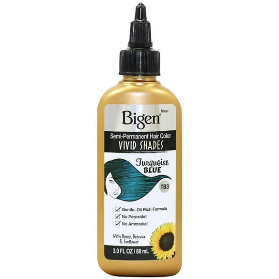 4 Pack - Bigen Vivid Shades Semi-permanent Hair Color, Turquoise Blue 3 oz