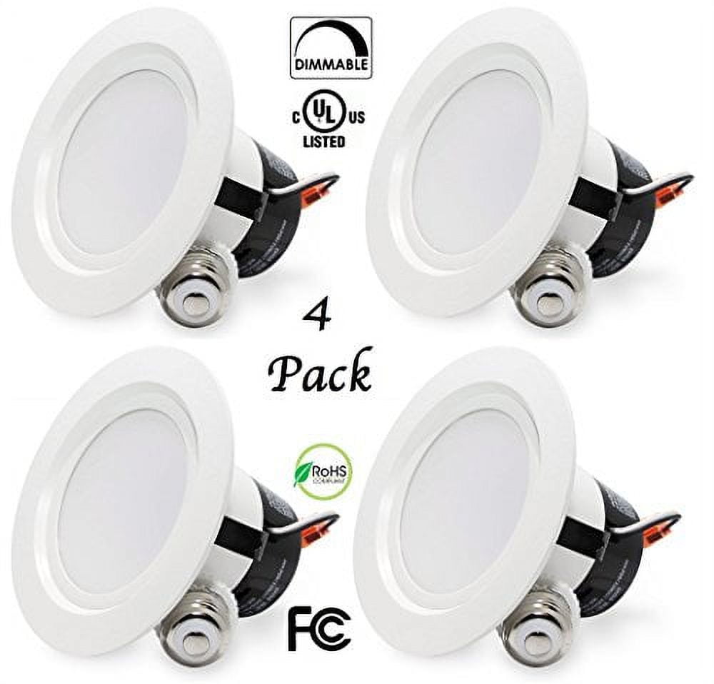 Luminous 4 Inch Led Bioluz LED 4 Pack 12Watt 4-inch Dimmable Retrofit Recessed Light ...