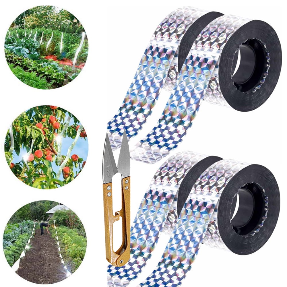 4 Pack Bird Deterrent Reflective Scare Tape, Predator Control Birds