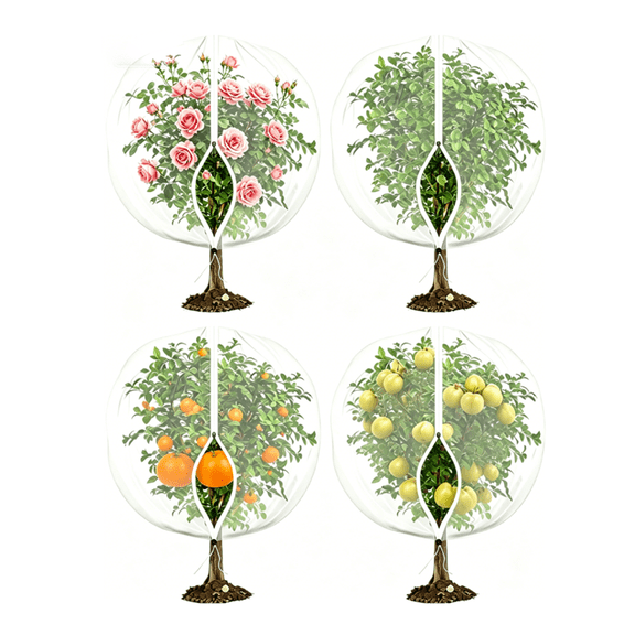 4 Pack Bird Netting for Garden Protection with Zipper & Drawstring, 3.3FT x 4.9FT Reusable Ultra-Fine Mesh Plant Netting Cover for Fruit Trees, Blueberry Bushes, Tomato Plants, Vegetables