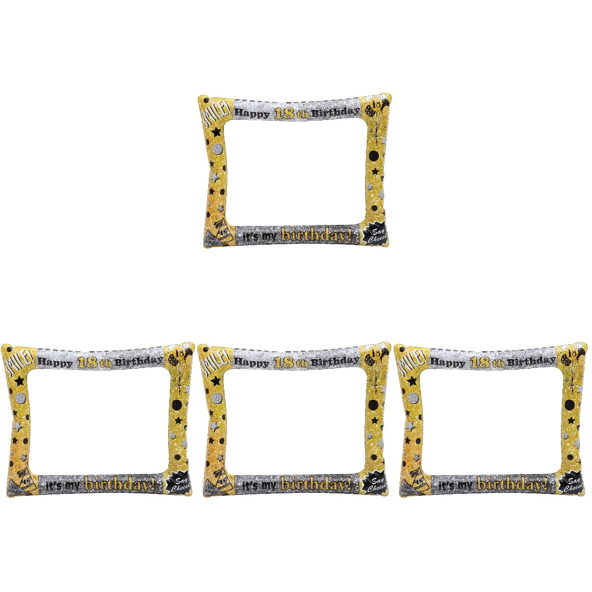 4 Pack Birthday Inflatable Photo Frame Swirl Bucket Clamp Flag Pole ...