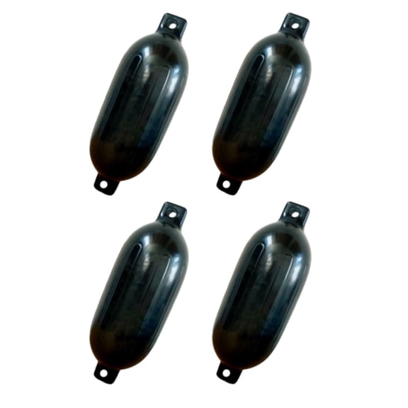 4 Pack Black Boat Fender for Docking Inflatable Vinyl Boat Fender All Weather Conditions, Universal Fit Boat Accessories