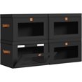 thumbnail image 1 of 4 Pack Black Closet Storage Bins Front Opening Storage Bin Collapsible Fabric Organizer with Clear Window Dual Handles Closet Clothes Blanket Book Storage Box for Home DIMJ, 1 of 13