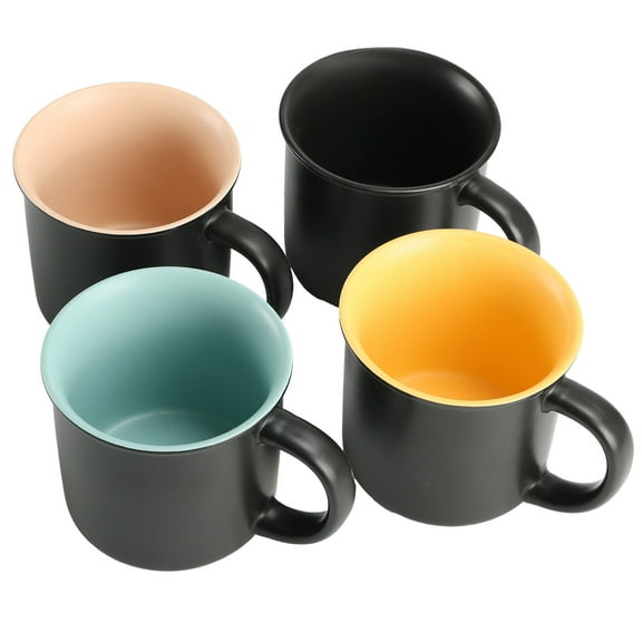 4 Pack Black Coffee Mug Set, Coffee Cup for Water, Coffee, Milk, 12.17oz/360ml