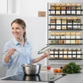 thumbnail image 1 of 4-Pack Black Cut-Out Magnetic Spice Racks – Refrigerator & Oven Seasoning Shelves with Hooks for Fridge Side Storage, 1 of 4