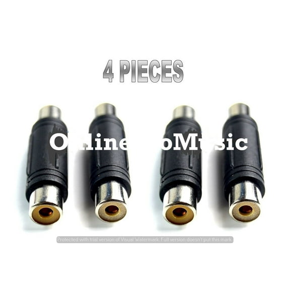 4 Pack Female to Female Gold RCA cable cord Coupler Joiner barrel Connectors
