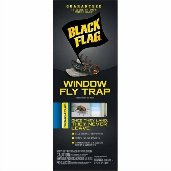 4 Pack Black Flag Window Fly Trap Catches All Flying Insects 4 Traps Each
