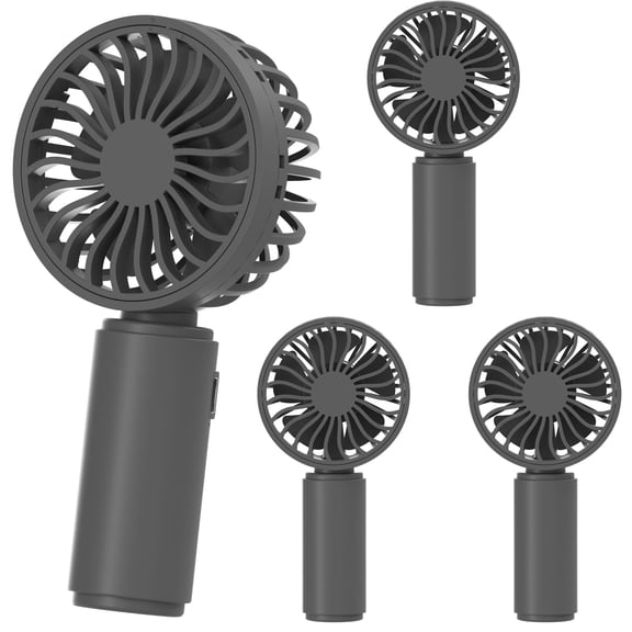 4-Pack Black Mini Handheld Fan, Rechargeable 3-Speed Personal Fan, Eyelash Fan for Makeup, Desk Fan for Makeup Office Travel