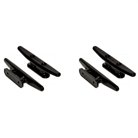 4 Pack Black Nylon Boat Cleat 6 Inch - Rope Cleat, Kayak, Boat Dock Cleats - Perfect for Marine, Deck, Nautical Decor