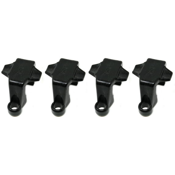 4 Pack Black Plastic Pontoon Boat Square Rail Fender Adjuster Hanger Clip - Fits 1 and 1-1/4 Inch Square Tubing Rails