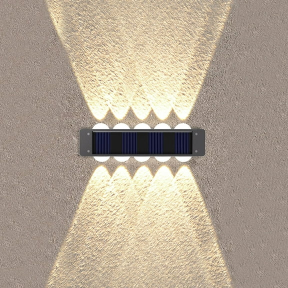 4-Pack Black Solar Wall Lights - Outdoor Waterproof Wall Wash Lighting for Home Garden Porch Decor, 8-10 Hour Illumination, Modern Design