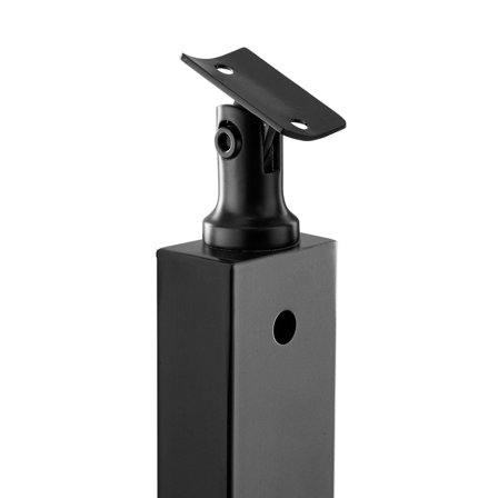 4-Pack Black Stainless Steel Cable Railing Post, 42x1x2 Inches, Horizontal-Hole Deck Railing System with Pre-Drilled Holes & Curved/Horizontal Brackets (Model: 4JZLGZXHS106REP67001V0)