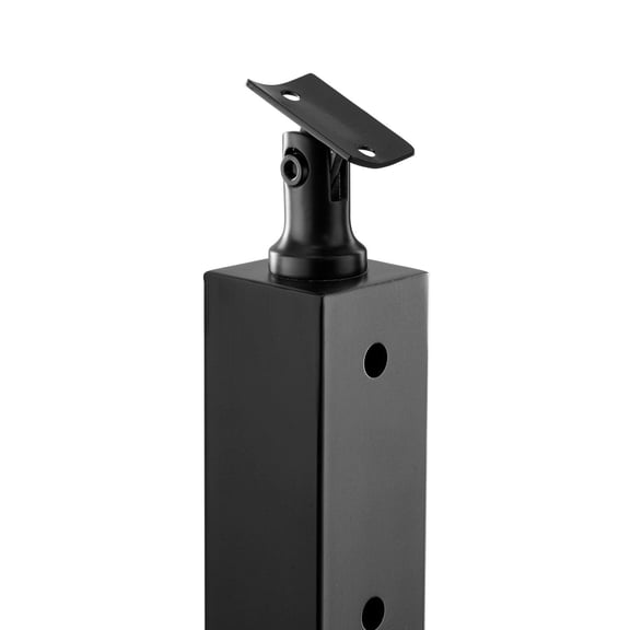 4-Pack Black Stainless Steel Cable Railing Post Kit (42" H) for Decks - Includes Horizontal & Curved Mounting Brackets with Pre-Drilled Holes for 1/8" or 3/16" Cable