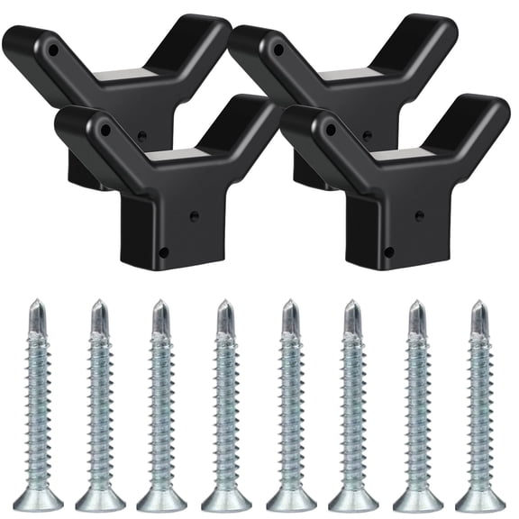4 Pack Black Tree Support Braces with M4×22 Screws, Plastic Fruit Tree Branch Protector, Anti-Breaking Bracket for Orchard Vineyard Garden, Fits 1.57×1.57 Inch Lumber
