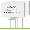 thumbnail image 1 of 4 Pack Blank Yard Signs with Metal Stakes, 17 x 12 inches Corrugated Plastic Board Signs, Custom Yard Sign for Yard Sale Sign Outdoor, Garage Sale, Open House, Estate Sale, Guidepost, Birthday, 1 of 10