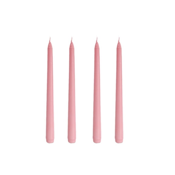 4-Pack Bleeding Taper Candles 10-Inch Unscented Gothic Black Halloween Candles Long Wax Sticks for Spooky Dinner Table Centerpiece Holiday Party DecorationsPink