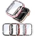 thumbnail image 1 of 4 Pack Bling Case Compatible for Apple Watch Series 3 2 1 42mm with Built-in Screen Protector, Full Protection Crystal Diamonds Bumper Protective Cover for iWatch 42mm Accessories Women, 1 of 5