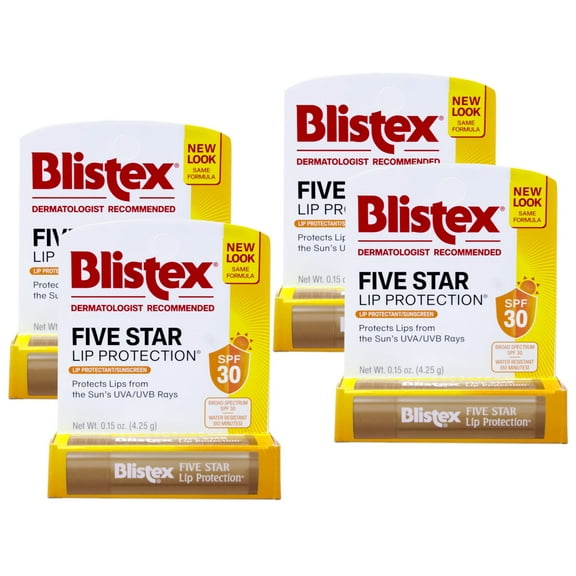 4 Pack - Blistex Five Star Lip Protection SPF 30 0.15 oz