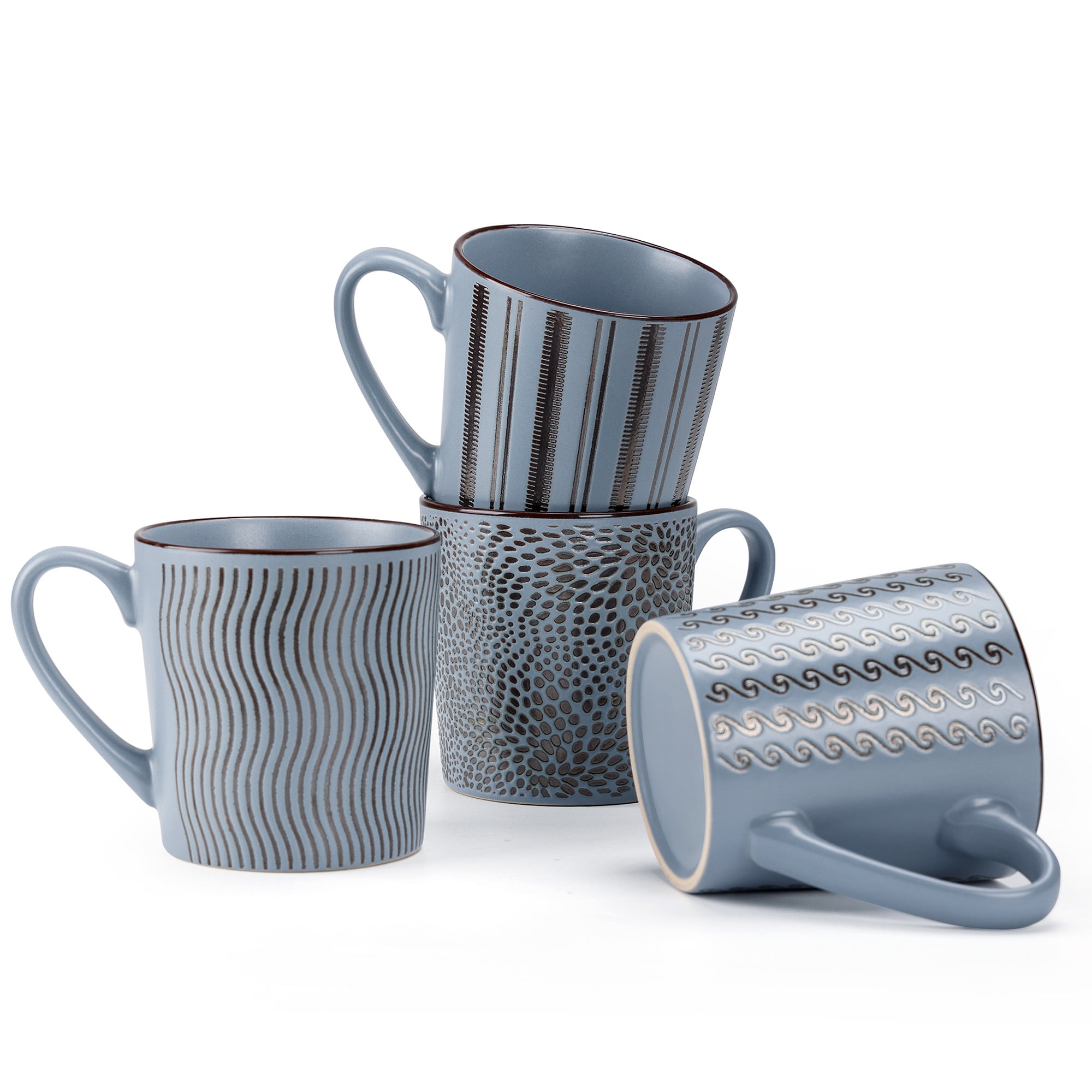 4 Pack Blue Coffee Mug Set, Stoneware Coffee Cup for Water, Coffee, Milk,  16.06oz/475ml - Walmart Business Supplies