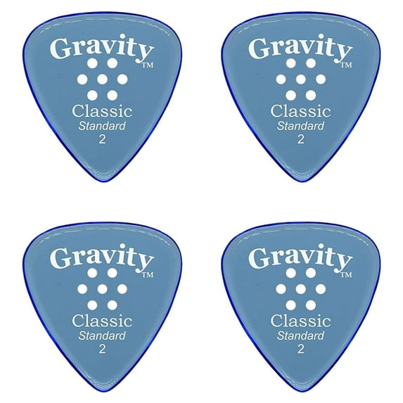 4-Pack Blue Gravity Picks Classic Picks Polished Standard Size GCLS2PM-4pk