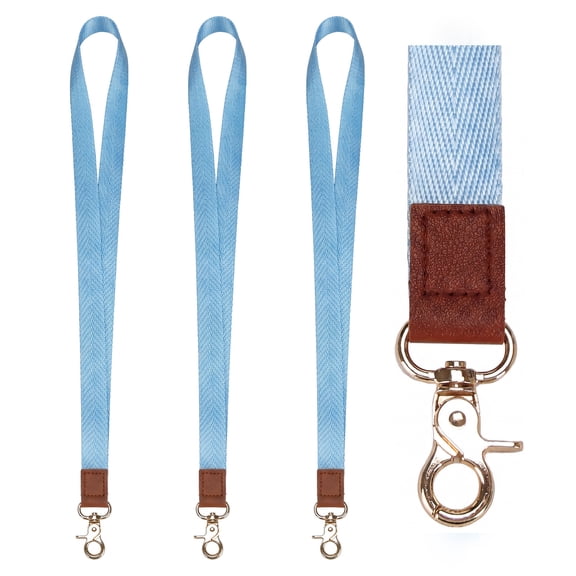 4 Pcs Lanyards - Blue Lanyard Holder with Metal Clasp for Keys, ID Badges, Cards, Car Keys, Wallet