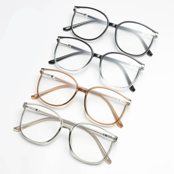 Mishitina 4 Pack Computer Glasses for Women, Round Fashion Frame, Durable Readers with 99% Blue Light Blocking