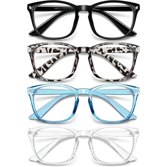 4 Pack Blue Light Glasses for Women Men, UV Protection Blue Light Blocking Glasses - Lightweight