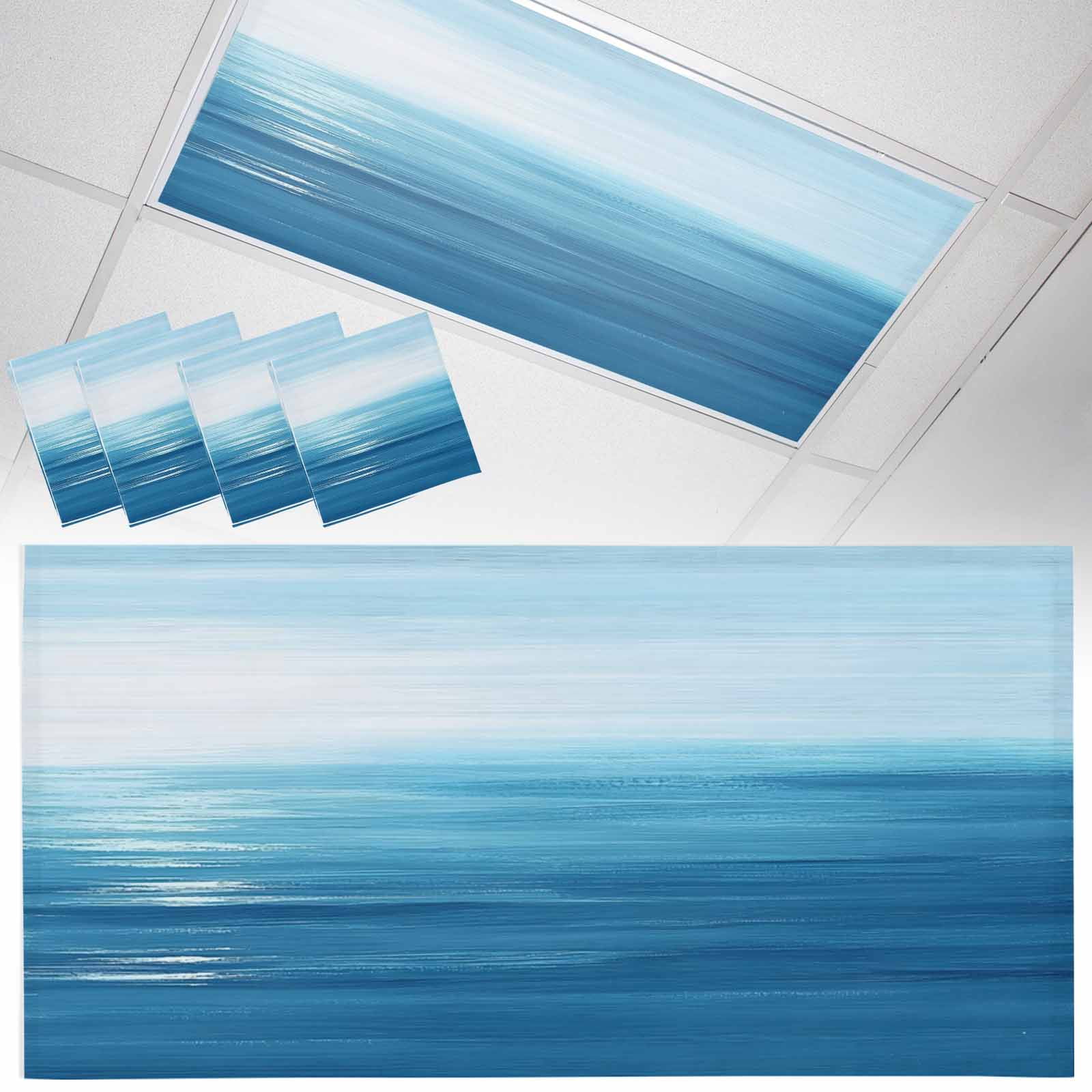 4 Pack Blue Ocean Fluorescent Light Covers for Ceiling Lights Ocean ...