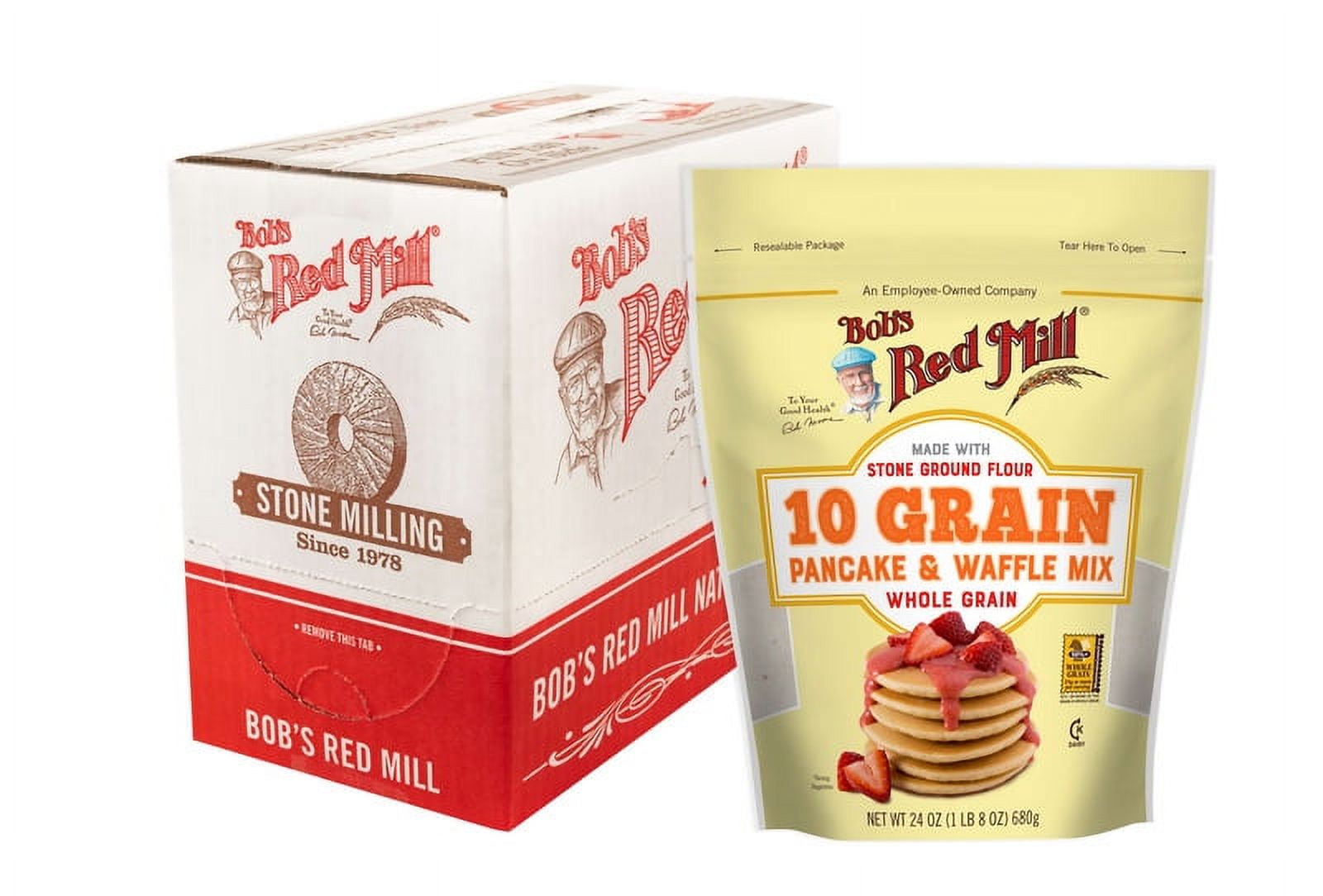 (4 Pack)Bob's Red Mill 10 Grain Pancake & Waffle Mix, 24 Oz
