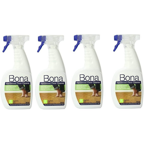 Bona Hardwood Floor Cleaner Spray - Streak-Free, Indoor Use - 4 Pack, 32 oz.