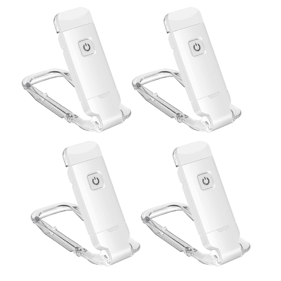 4 Pack Book Lights for Reading at Night，USB Rechargeable Reading Lights - Clip on Book Lamp, Perfect for Night Reading & Gift，Rechargeable Book Light