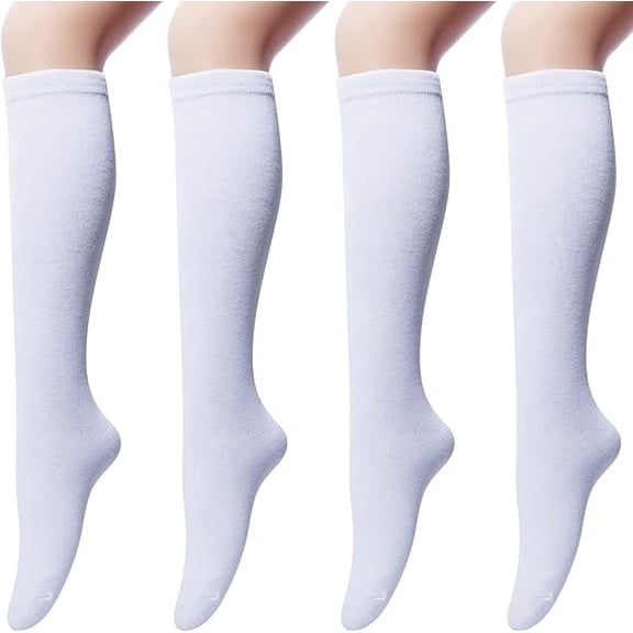 4 Pack: Boot Socks for Women - Plus Size Knee High Long Socks - Womens Dress