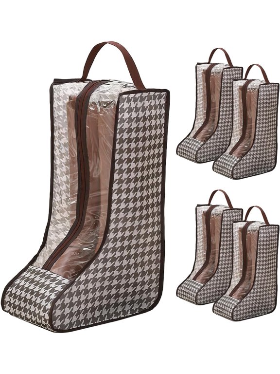 4 Pack Boot Storage Bag, Portable Dust Proof Boot Bags for Cowboy Boots