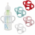 thumbnail image 1 of (4-Pack) Bottle Handles for Dr Brown Narrow Baby Bottles with Easy Grip Handles to Hold Their Own Bottle - BPA-Free Soft Silicone - Red Green and Blue, 1 of 5