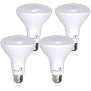 4 Pack Br30 Led Bulbs, Indoor Flood Lights High Cri 65W Equivalent Uses 8W 2700K Warm White 650 Lumens, E26 Base Dimmable Instant On Interior Home D cor Ul Listed Fcc Roas Compliant
