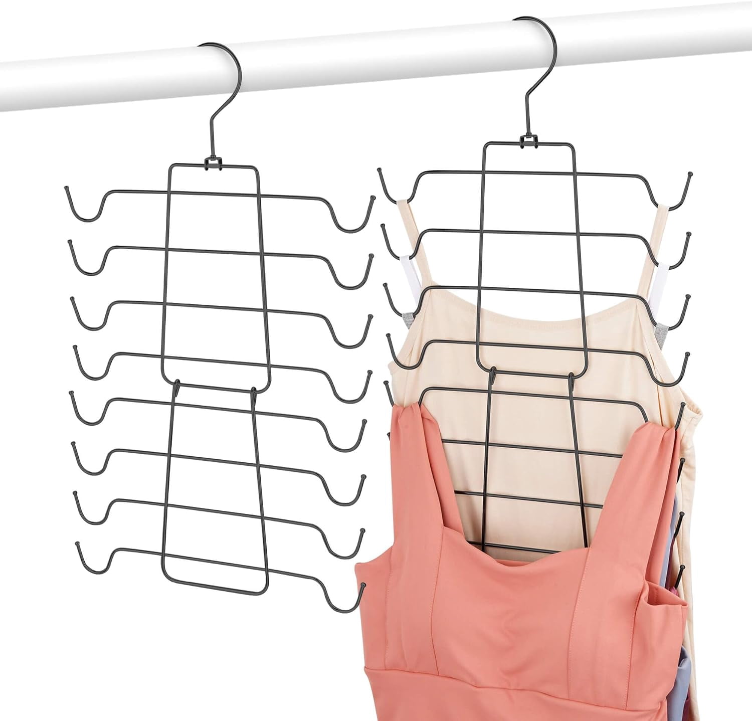 4 Pack Bra and Tank Top Hanger for Closet, Sturdy Metal Space Saving ...