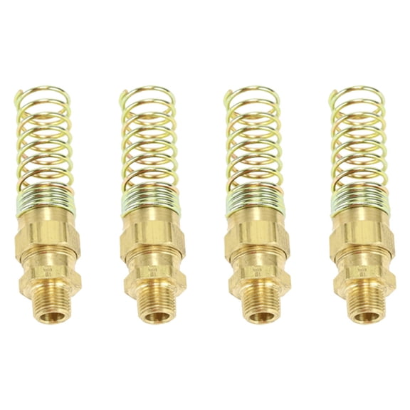4 Pack Brass Air Brake Hose End with Spring Guard 1/2"X3/8" Replace 1493-8-6 12-37812 1038 1493X8X6 177.7018 216172 34076 500078 68RBSG8-6 84017 E8598 M-1362 R950083 S378AB-8-6 W33885