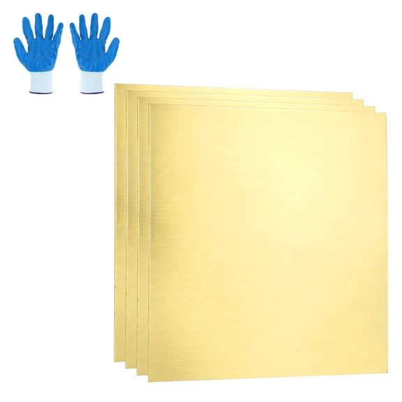 4 Pack Brass Sheet Roll, 0.4" X 0.4" 38 Gauge(0.1mm) Thickness H62 Brass Sheets