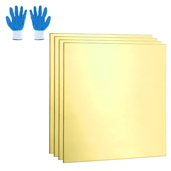 4 Pack Brass Sheet Roll, 2" X 2" 20 Gauge(0.8mm) Thickness H62 Brass Sheets