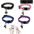 4 Pack Breakaway Cat Collar with Glow in The Dark Adjustable Kitten Collars with for Cats Puppy