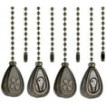 thumbnail image 1 of 4 Pack Bronzed Ceiling Fan Pull Chain Extension, Classic Drop Shaped Pendant Pull Chains for Ceiling Fans and Lights, 1 of 7