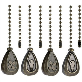 4 Pack Bronzed Ceiling Fan Pull Chain Extension, Classic Drop Shaped Pendant Pull Chains for Ceiling Fans and Lights