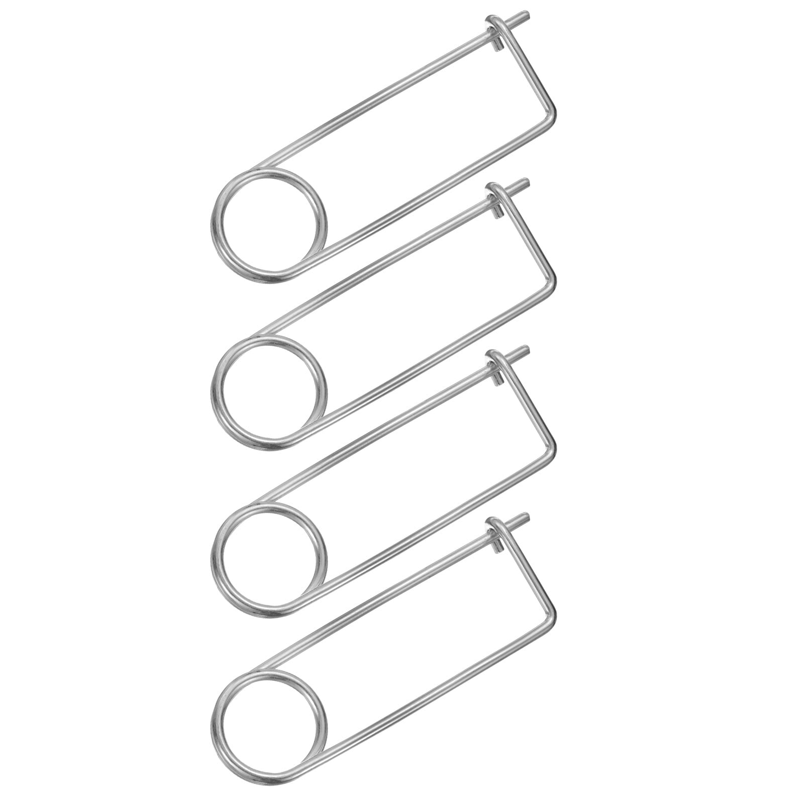 4 Pack Brooch Shape Cotter Safety Pins, 0.24x4.33 Inch Zinc-Plated Carbon Steel Quick Lock Fastener for Farm, Lawn, Garden Hitch