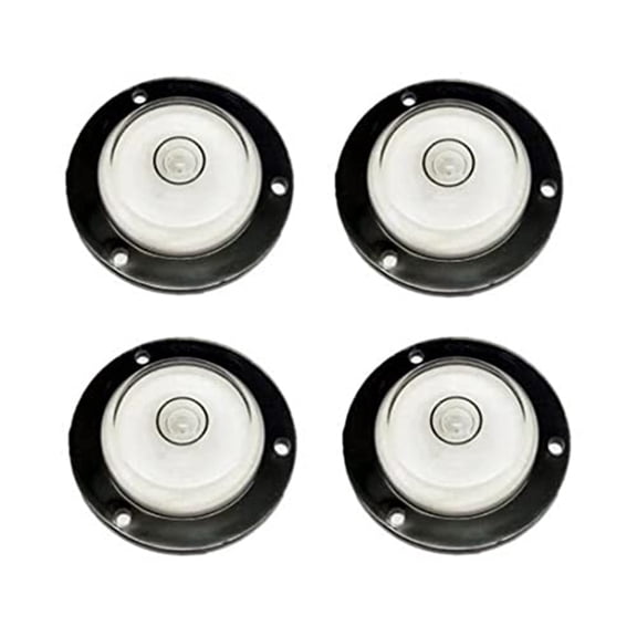 4 Pack Bubble Levels, Multi-Directional Circular Level Measuring Tools for Camera Tripod, Refrigerator, Picture Hanging, Artwork Installation, DIY Projects, Acrylic, 43x12mm